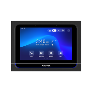 پنل داخلی آیفون هوشمند Akuvox مدل x933 مشکی با طراحی ایتالیایی و 7 اینچی