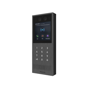 آیفون تصویری هوشمند Akuvox مدل X912 یک اینترکام کدینگ با طراحی ایتالیایی و رنگ خاکستری مشکی است